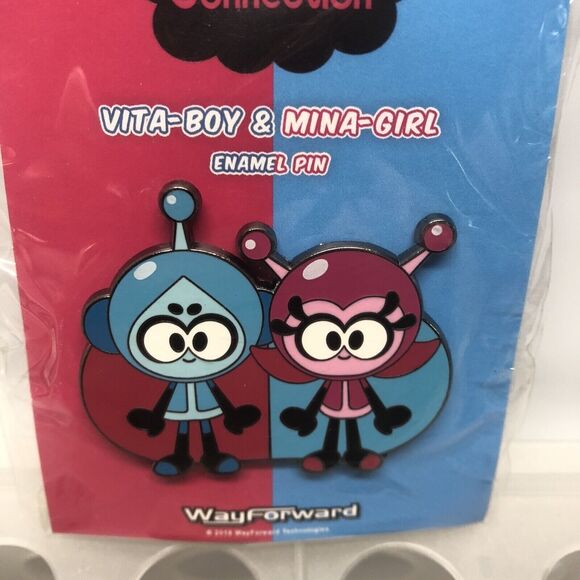 Vitamin Connection Vita-Boy Mina-Girl Enamel Pin Set WayForward PAX Limited Run - Picture 2 of 3